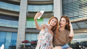 Sisters taking a selfie