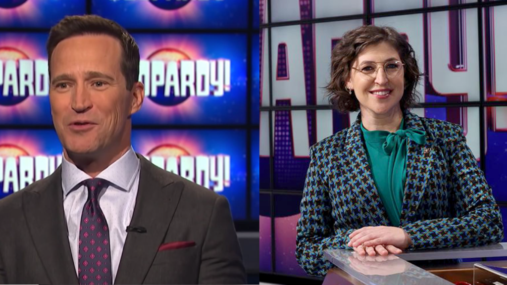 Mike Richards and Mayim Bialik