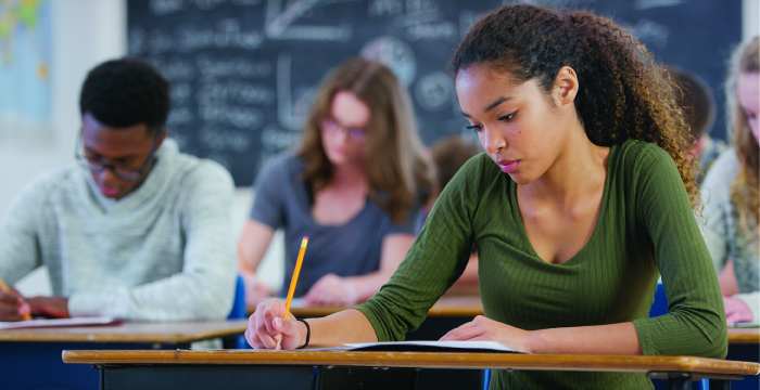 Students sitting at their desks