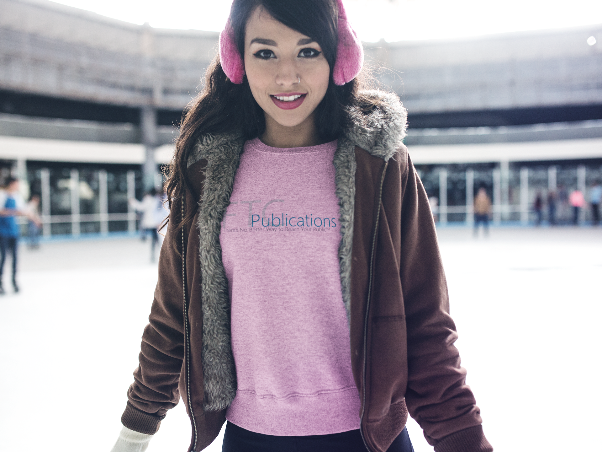 Ice skater wearing a coat in the rink