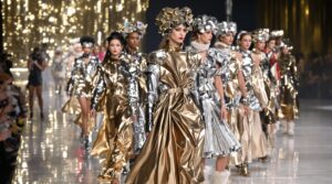 Maximalist metallics and sculptural accessories take over winter runways
