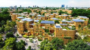 Innovative bamboo architecture redefines sustainable urban landscapes.