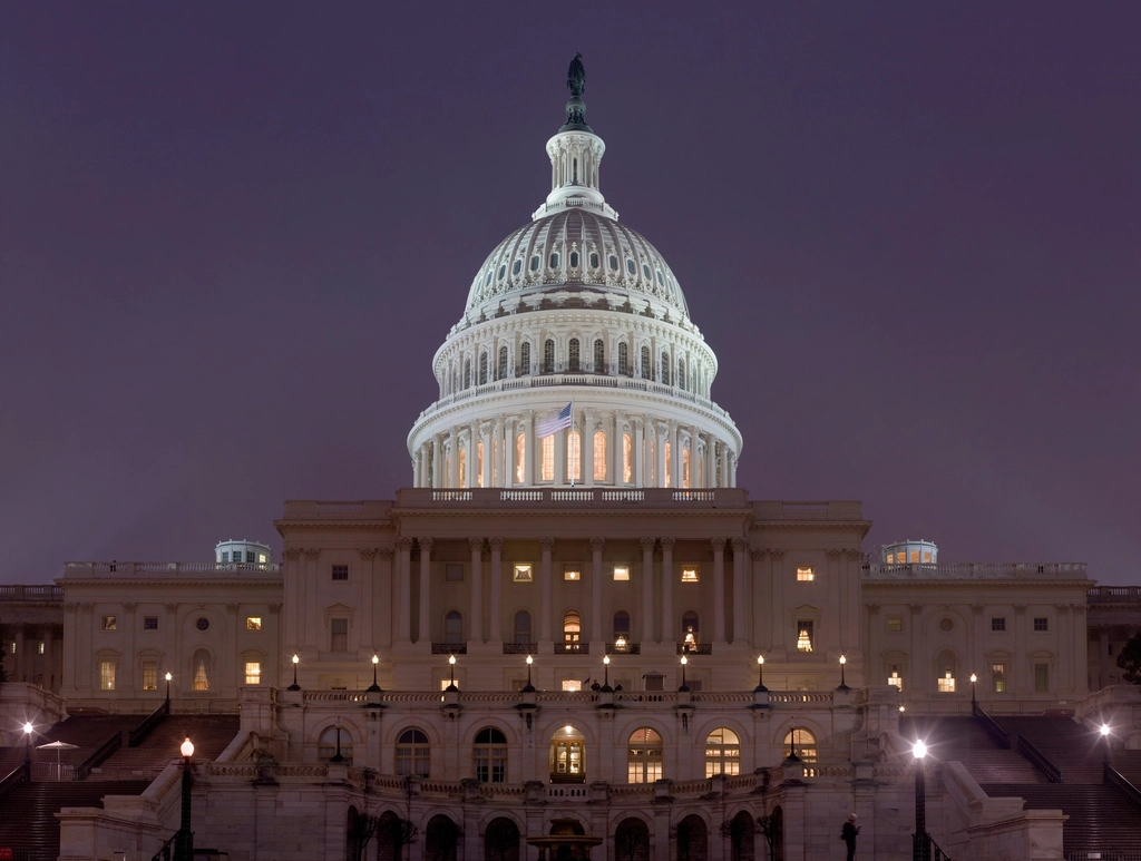 US Capitol night. mosaic image