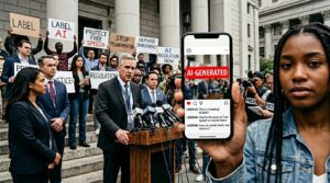 Regulators push mandatory labels for AI-generated content on social platforms, igniting debate over free speech and misinformation