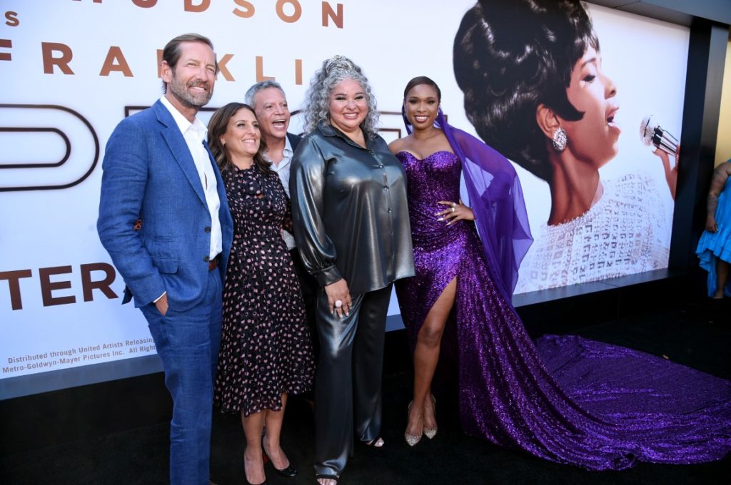 Kevin Ulrich, MGM Board Chairman, Pamela Abdy, Motion Picture Group President, MGM, Michael De Luca, Motion Picture Group Chairman, MGM, Liesl Tommy, Director/Executive Producer, and Jennifer Hudson, Executive Producer/Actor,