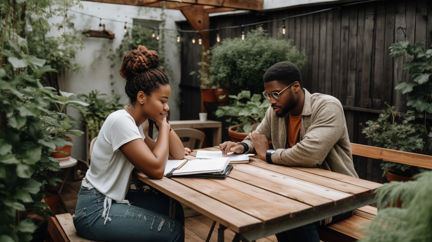 A couple making a budget