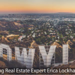 Hollywood sign from behind with a photo of Erica Lockhart in the lower left corner, who is a Black woman smiling.